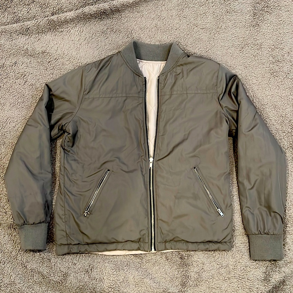 Reversible Bomber Jacket - Gray/Light Gray - Small
